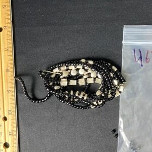 Black and‎ White Beaded damaged Wrap Bracelet Layered Boho Style